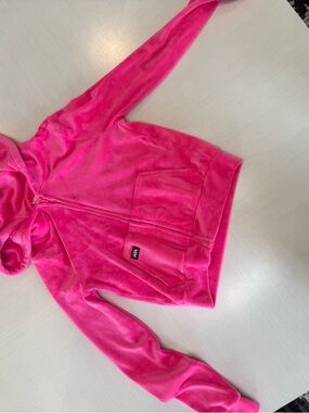 Kids Hooded Zip Jacket in Bright Pink